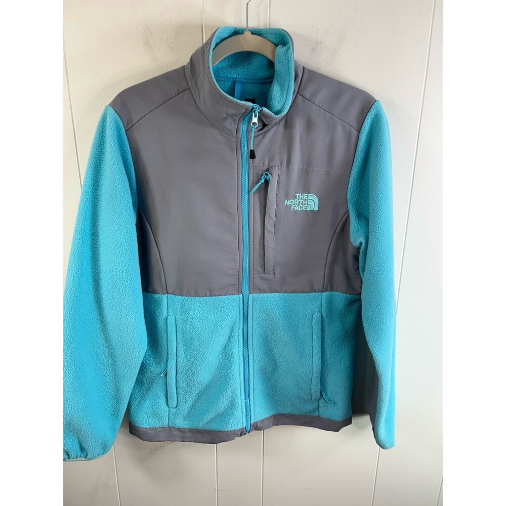 The North Face Denali Fleece Full Zip Ladies Size M Turquoise & Gray